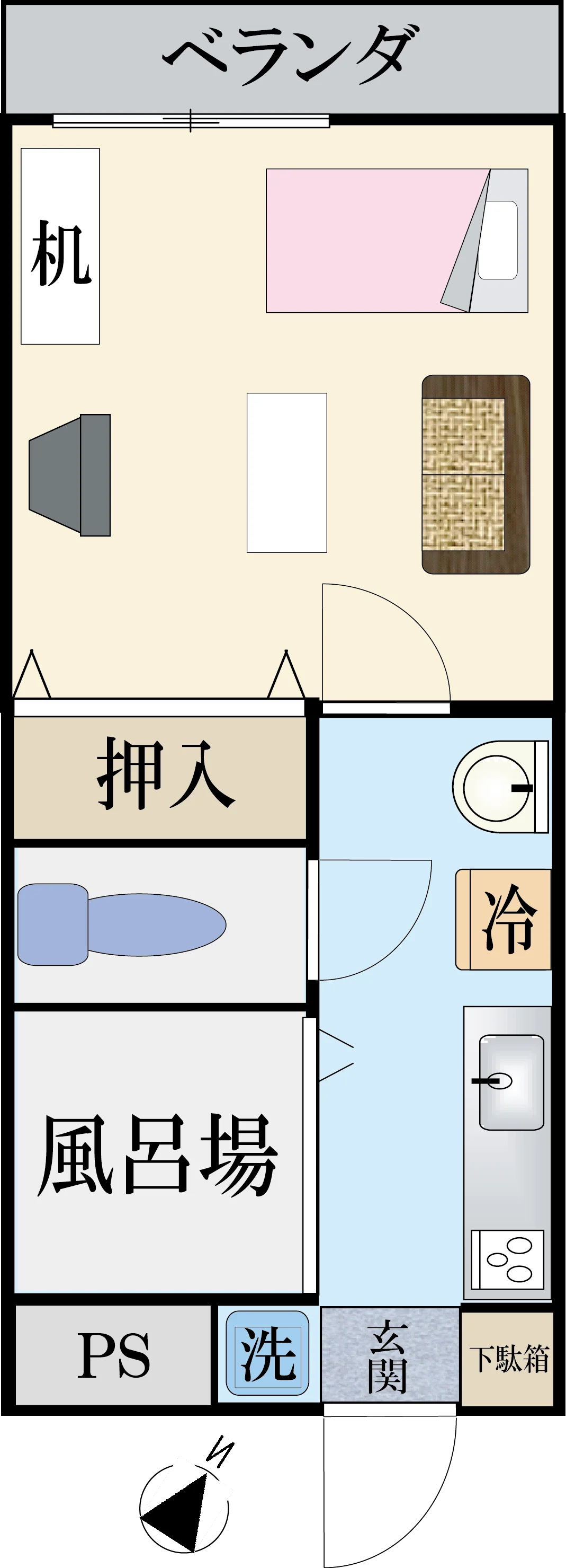 間取りB 28㎡ 間取り図