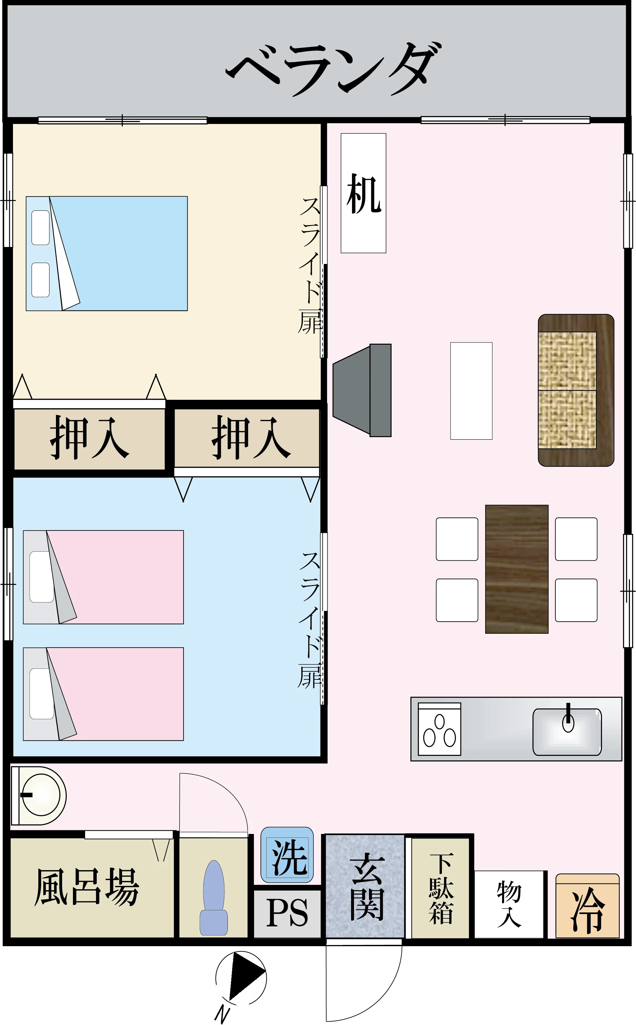 DX-Ⅰ 55㎡ 間取り図