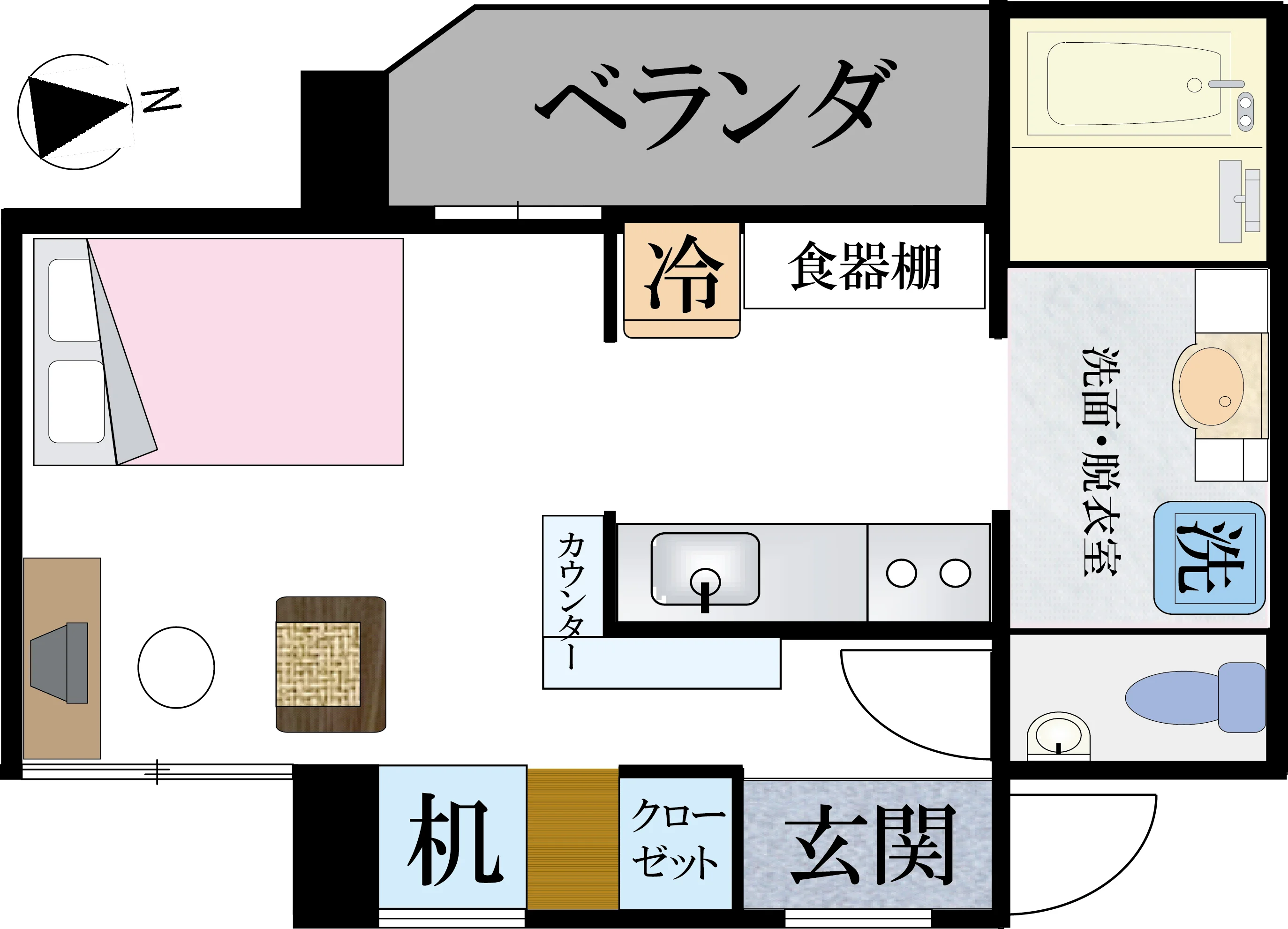 3号部屋 27㎡ 間取り図