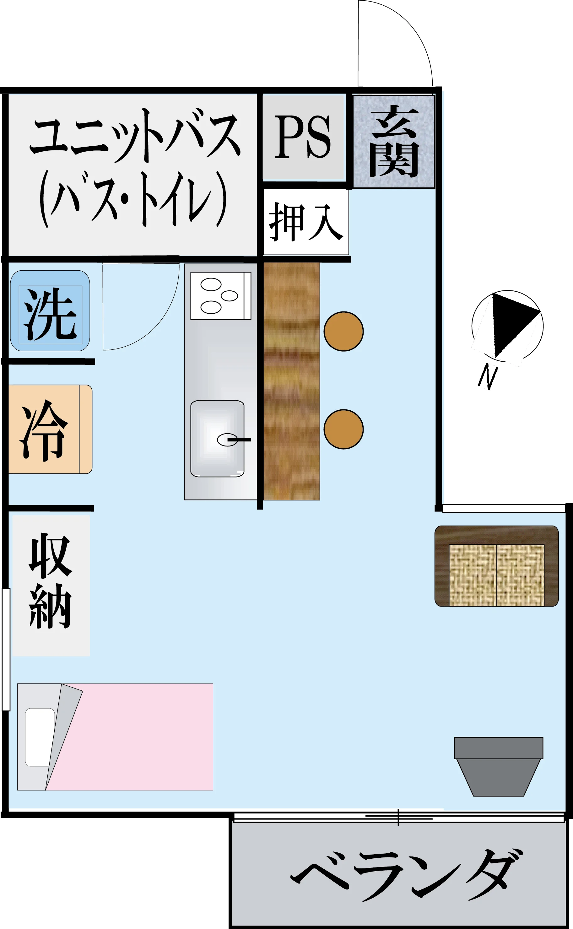 1Room 間取り③