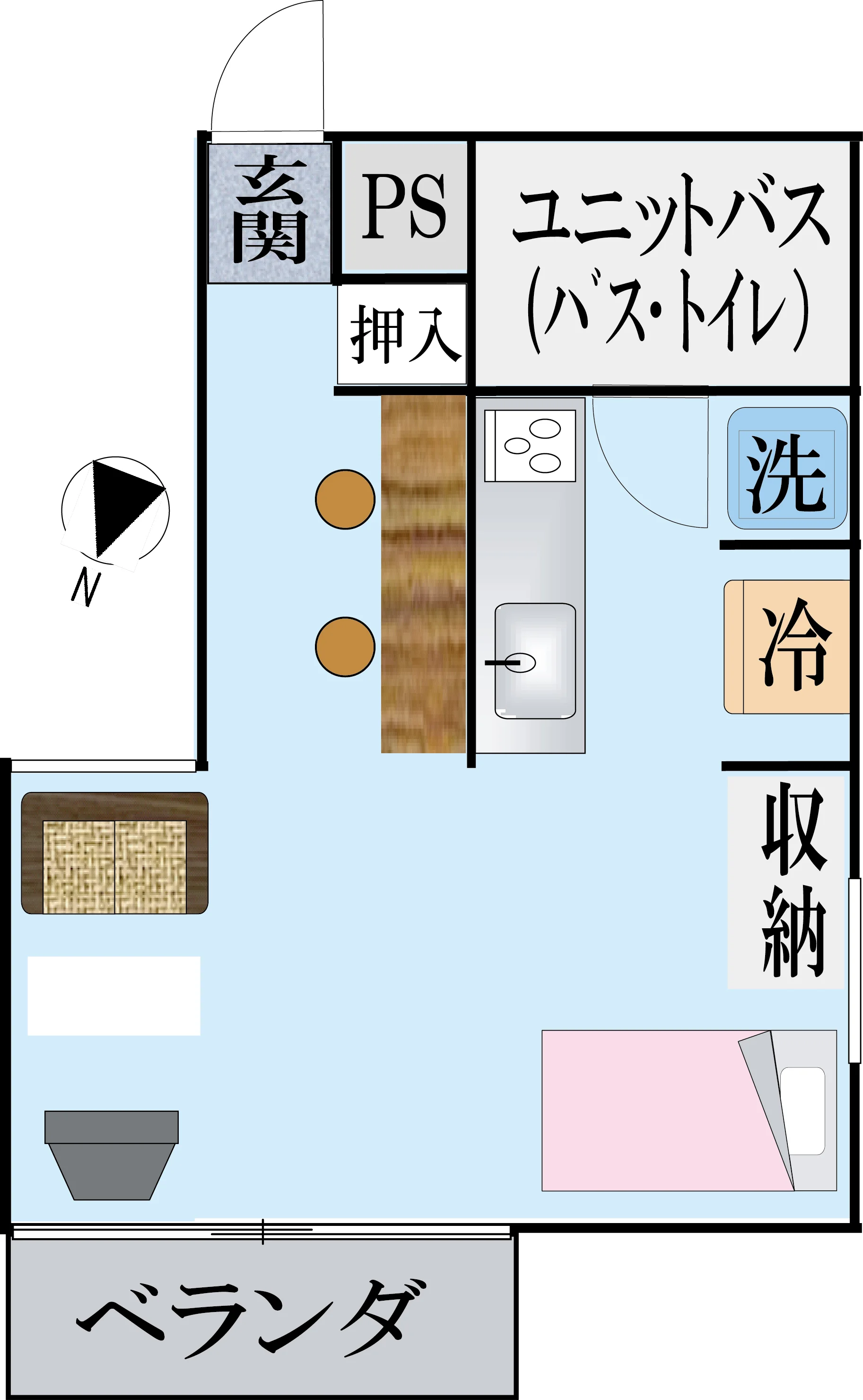 1Room 間取り④
