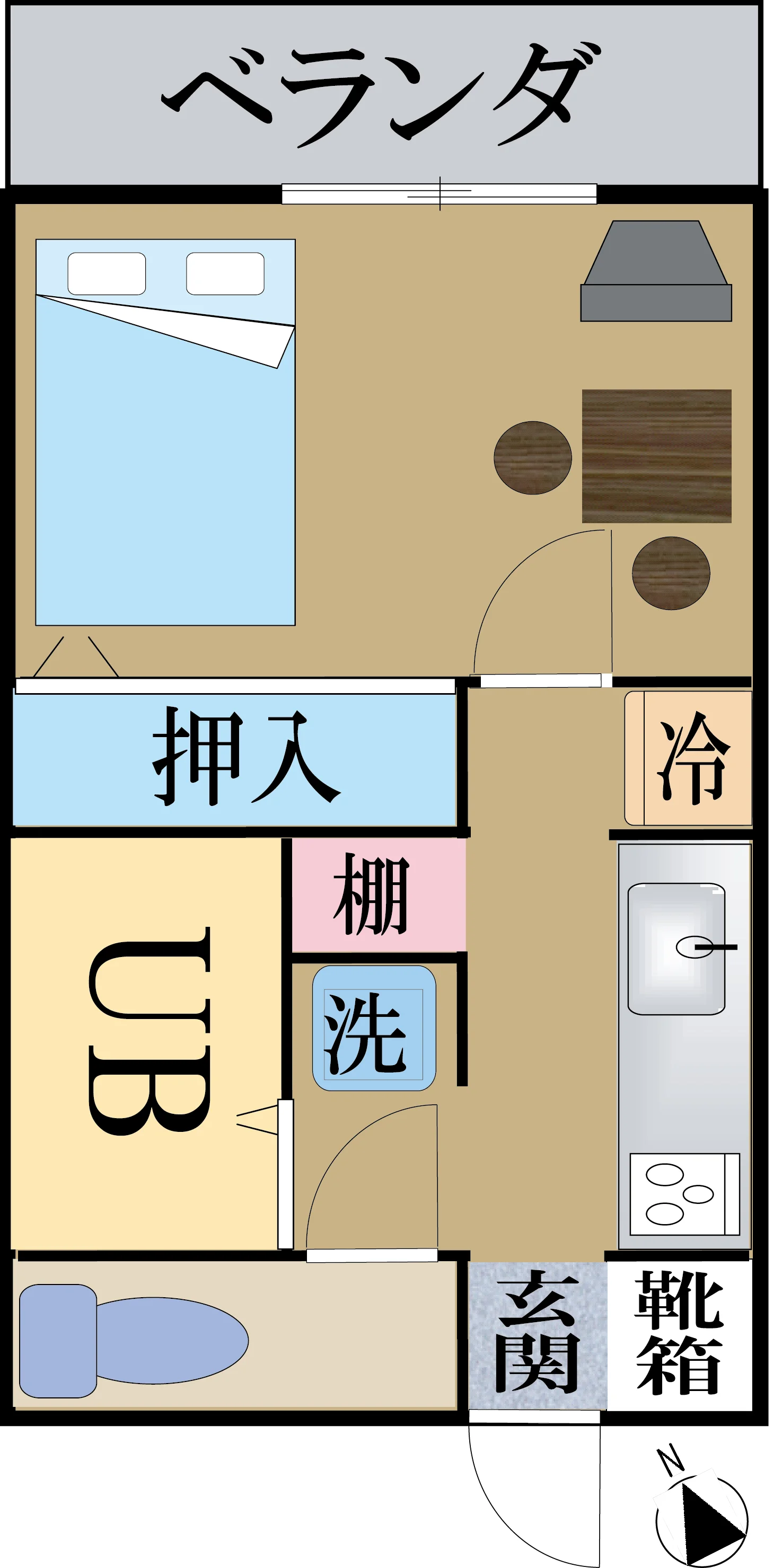 1K 27㎡ 間取り図